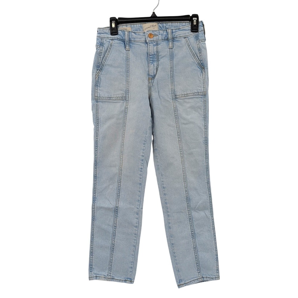 Universal‎ Thread High Rise Slim Straight Jeans Light Wash Stretch 2/26R